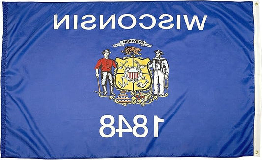 FlagSource Wisconsin Nylon State Flag, Made in the USA, 3x5'
