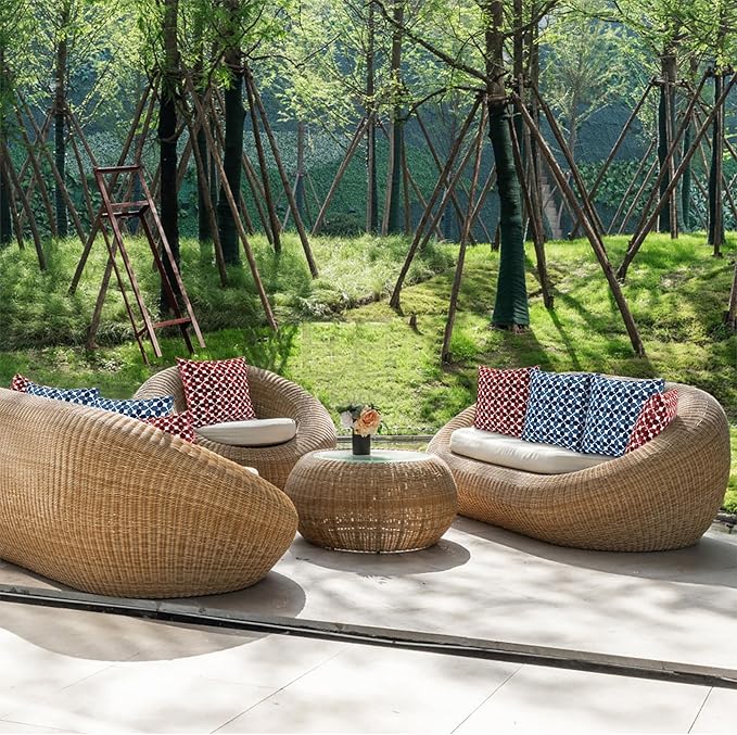 JMGBird 18×18 Inch Outdoor Lumbar Pillows Pack of 2 Colors Waterproof Throw Pillows with Insert Rectangular Decorative Garden Cushion for Home Furniture Patio Coach Sofa