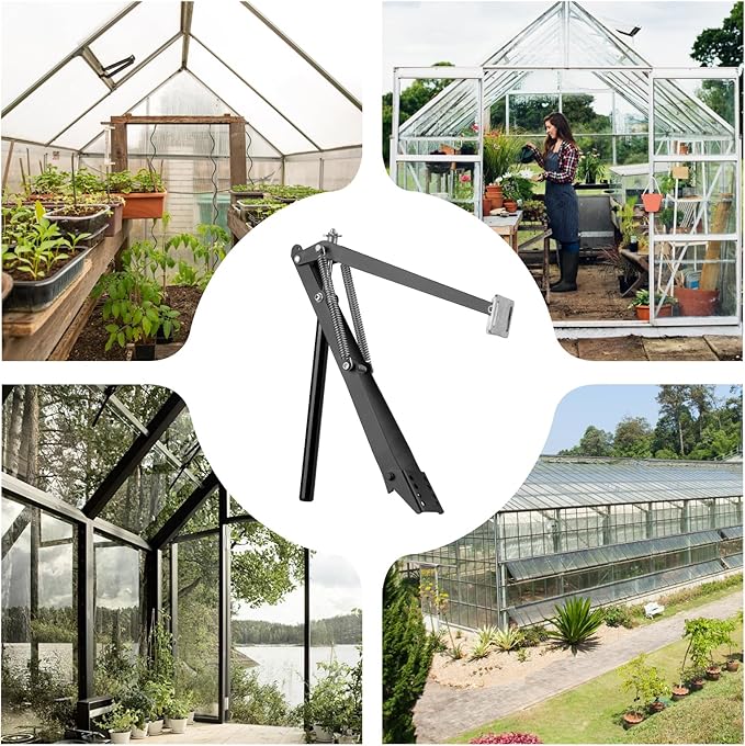 Greenhouse Vent Automatic Opener Greenhouse Accessories Window Opener Auto Vent Kit Sensitive Gardening Tools Automatic Greenhouses Supplies Solar Heat Sensitive Lifts 33lbs (4, Coal Black)