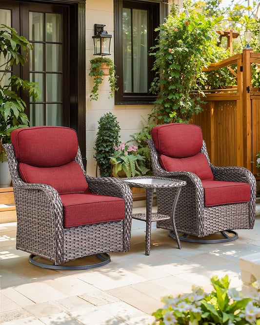 Luxury 24x24x6 Inch Smile Patio Cushions for Outdoor Furniture Set of 6 - Thick Back & Deep Seat Outside Replacement Chair Pillows for Rattan Metal Glider Loveseat Sectional Sofa - Red