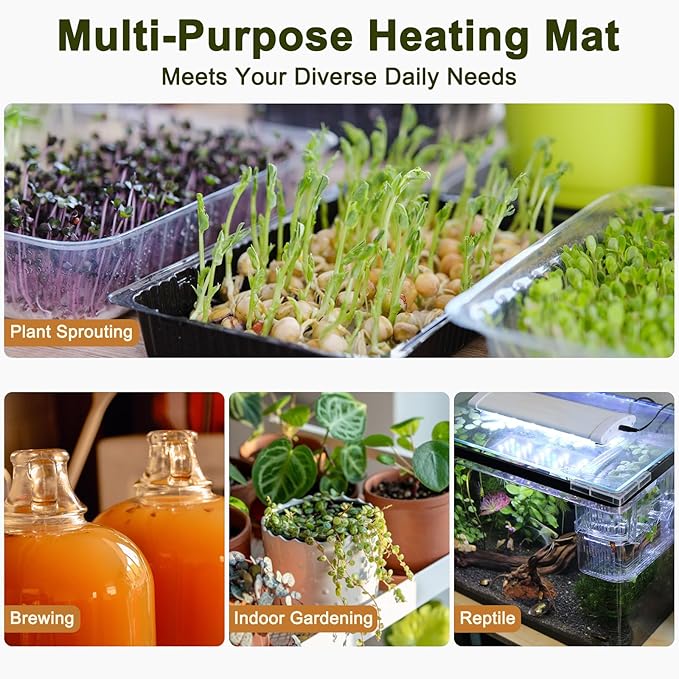 20"x 20" Seedling Heat Mat with Digital Thermostat Controller, Waterproof Plant Heating Mat Pad for Seed Plants Starter/Warm Hydroponic/Grass/Reptile/Sourdough/Indoor Growing
