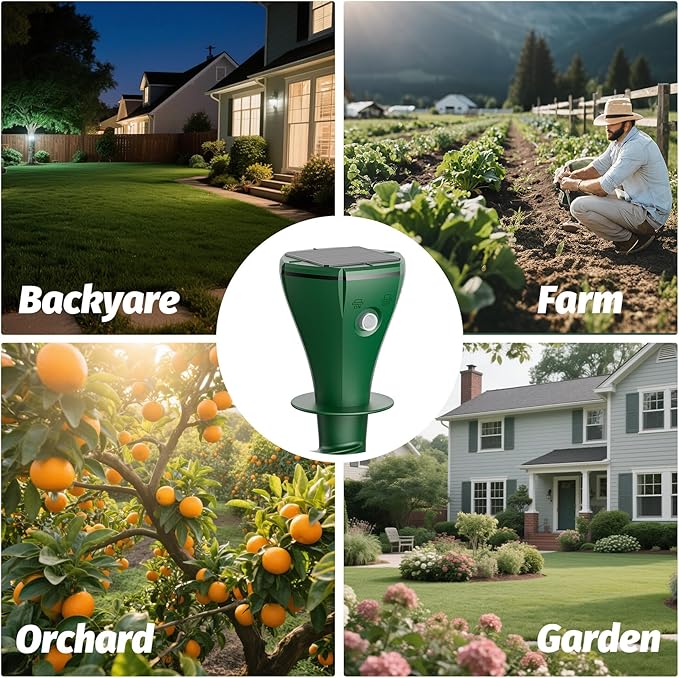 Mole Repeller for Lawns,8 Packs Solar Powered Vole Repellent Ultrasonic Pest Control Stake, Waterproof Sonic Pulse Deterrent for Gopher Vole Snake in Lawn, Garden & Yard