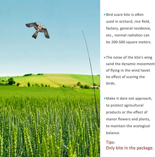 eyijklzo Bird Scarer Flying Kite Crops Farm Flying Bird Hawk Flying Kite