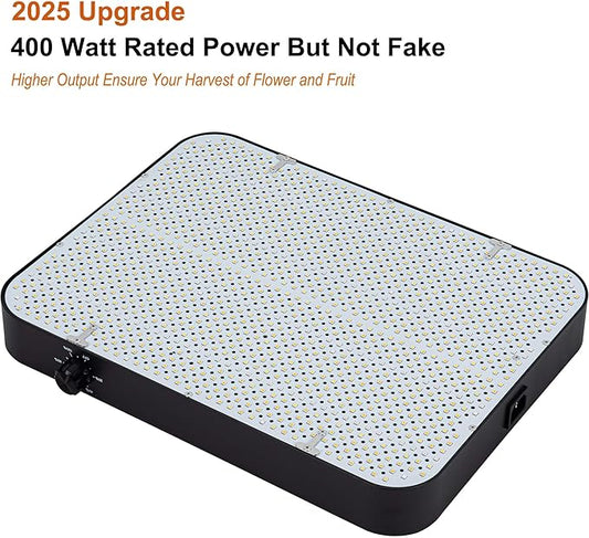 FECiDA 2025 Upgrade Professional LED Grow Light 400 Watts Actual Power, 3x3 2x4 ft Grow Gent Light for All Growth Stages, Higher Output, Dimming Function Makes Greater Harvest and Saving Money