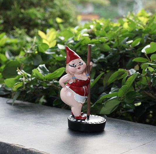 Steel Pipe Dancers Dwarf,Gnome Garden Decorations Resin Statue Outdoor Statue Lawn Yard Balcony Porch Home Decorations Garden Decor