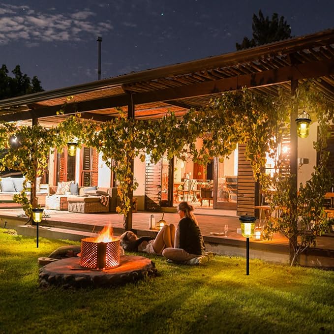 Solar Pathway Lights, 6 Pack 200 Lumens Super Bright Solar Lights Outdoor Waterproof with 2 Lighting Modes, Auto On/Off Outdoor Solar Lights for Yard, Walkway, Lawn, Driveway, Path,Outside