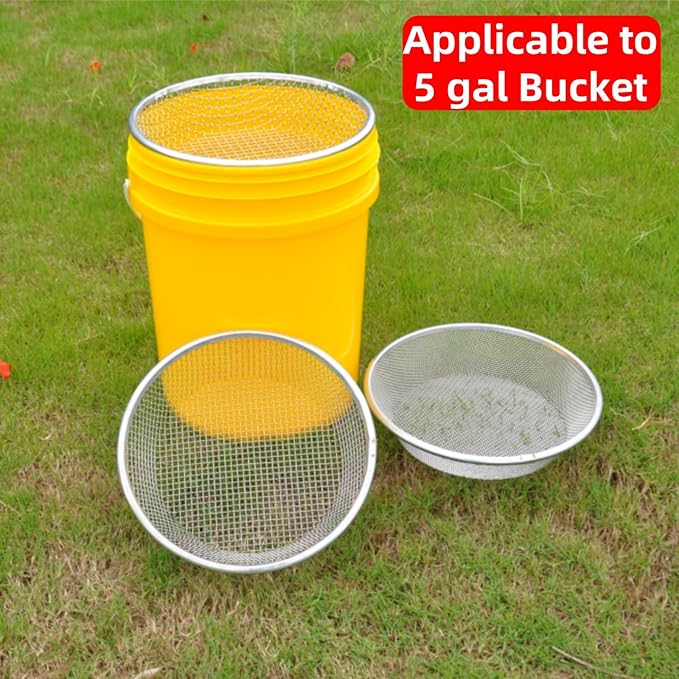 Mesh Gardening Sifter, 2mm Sieve mesh Size, Perfect for 5 Gallon Bucket,for Sand Rocks Dirt Compost (2mm)