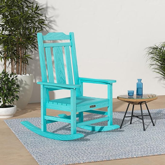 SERWALL HDPE Rocking Chairs Set of 2, Outdoor Rocking Chair for All Weather Use, Patio Rocking Chair for Adults, Aruba