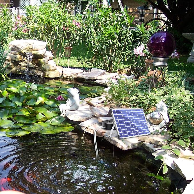 NFESOLAR 15W Large Solar Pond Aerator, Solar Aerator for Ponds with 4400 mAh Battery Backup and 2 Air Outlets, Low Noise Solar Air Pump Outdoor for Koi Pond Fish Tank Hydroponics
