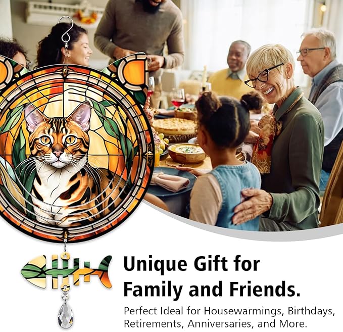 Bengal Cat Wind Spinner, Bengal Cat Wind Spinner Hanging for Yard and Garden