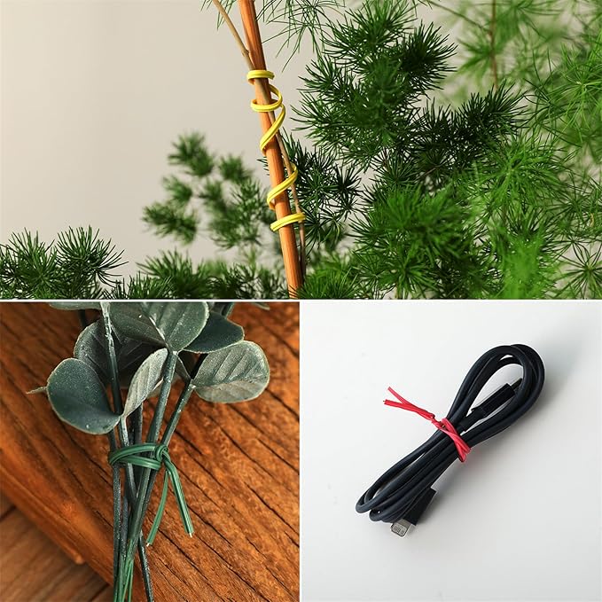 Tangyinrd 300 pcs 5 inch Green Plastic Twist Ties, Cable Ties, for Bags, Gardening Tools