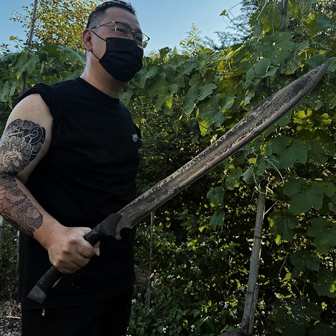 High Manganese Steel Blade Machete for Cutting Trees Heavy Duty Full Tang Outdoor Survival Hunting Tactical Sword