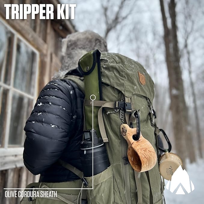 AGAWA - BOREAL21 Tripper Kit - Includes 21" Folding Saw, Nylon Carrying Case, 21" All-Purpose & 21" Aggressive Blade - For Camping, Hiking & Survival Gear (Black Frame/Green Handle)