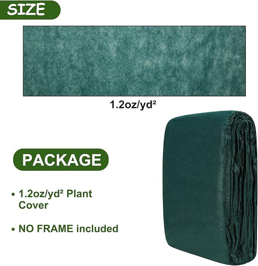 Green Plant Covers Freeze Protection 6.5 x 33 FT 1.2oz/yd² Frost Cloth Blankets for Outdoor Plants in Winter, Floating Row Cover for Vegetable Garden