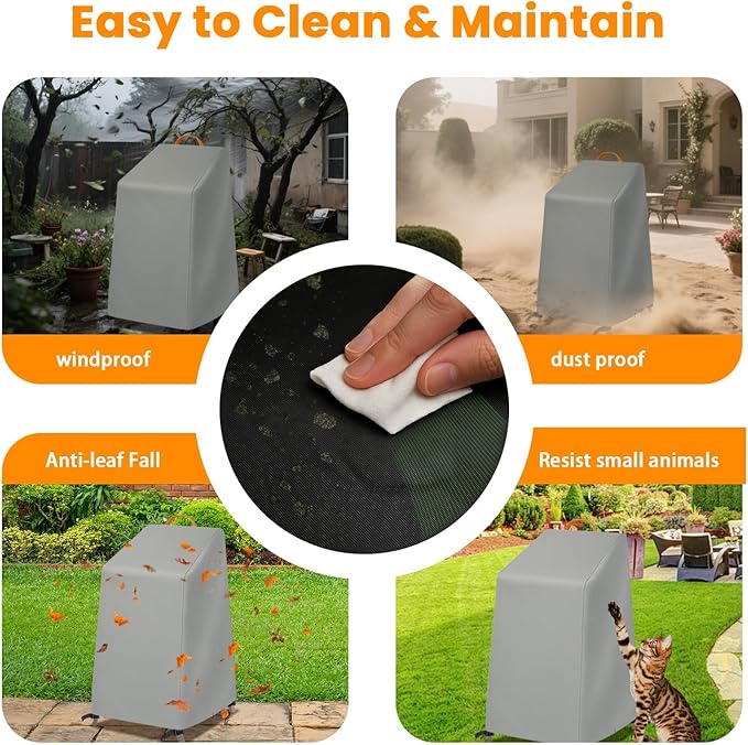 Deep Fryer Cover for Bayou Classic 700โ701 | Waterproof Grill & 4 Gallon BBQ Cover with Reflective Handle, Windproof Straps & Drawstring | Outdoor Flat Top Fryer Cover (NO Side Shelf/Cart)