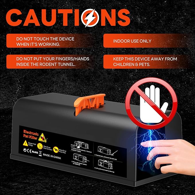 Electric Mouse Trap, 2 Pack Indoor Reusable Electric Mouse Trap Zapper with Anti-Escape Design & Dual Power, Electronic Rat Trap with No-Touch Cleaning for Kitchen, Garage