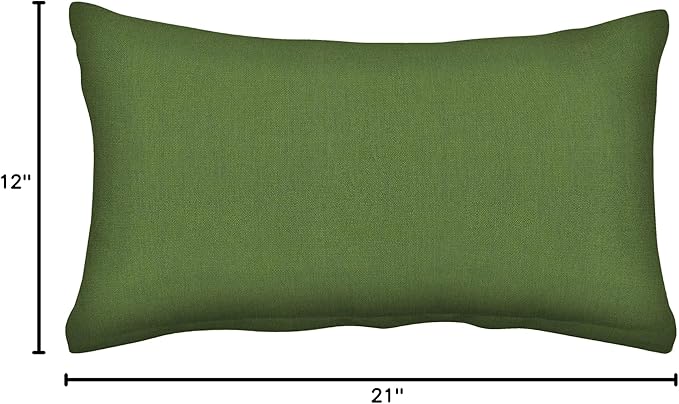Honeycomb Outdoor Lumbar Toss Pillow Set, 20" W x 12" L, Artichoke Green Outdoor Pillows