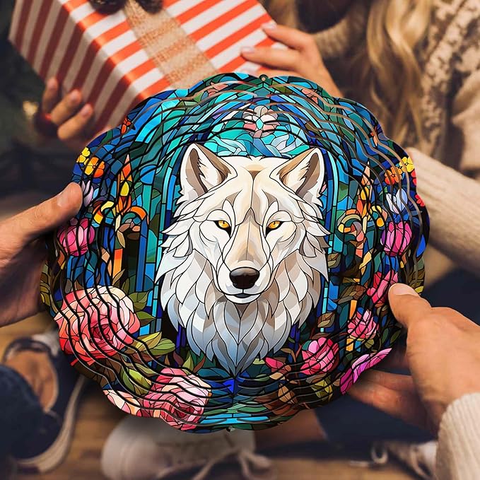 Wolf Wind Spinner - Unique 3D Hanging Wind Spinner for Yard and Garden