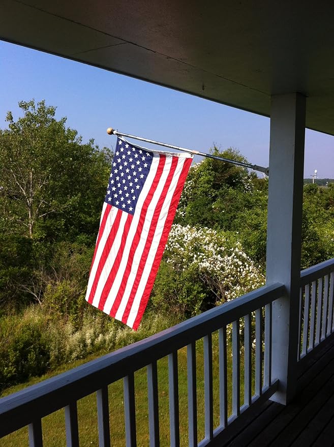 American Flag 5x8 Ft for Outside, Heavy Duty Nylon US Flag for High Wind, Durable Embroidered Stars, Sewn Stripes, Brass Grommets, Fade Resistant Waterproof USA Flags
