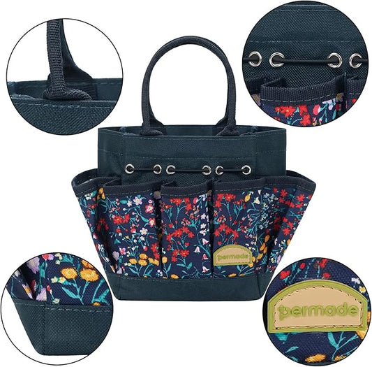 Succulent Tools Kit with Organizer Bag- 13Pcs Indoor Gardening Tools |Mini Succulent Hand Tools with Tote, Succulent Transplanting Supplies, Present for Gardeners Plant Care (Navyblue) 