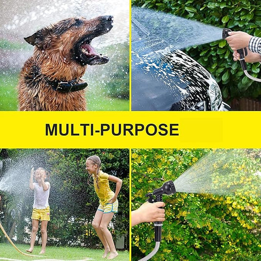 50ft Metal Garden Hose Stainless Steel Heavy Duty Water Hose With 2 Nozzles, No Tangle and Kink, Lightweight & Flexible, Tough and Pet Proof, Metal Garden Hose for Yard, RV, Garden, Outdoor