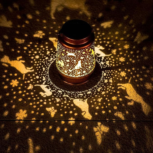 Dog Solar Lanterns Outdoor Waterproof Hanging Solar Lights Dog Gifts for Women Men Metal Decorative LED Lanterns for Yard, Patio, Lawn, Tabletop, Pathway, Landscape, Garden Decor, Dog Lovers Gifts