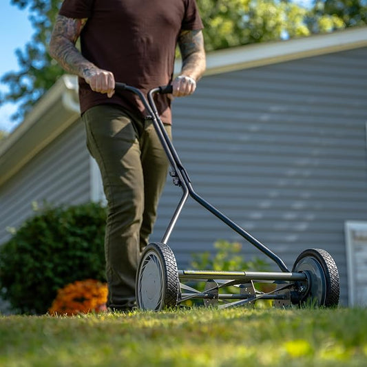 American Lawn Mower Company 1415-16 16-Inch 5-Blade Push Reel Lawn Mower, 5-Blade, Gray