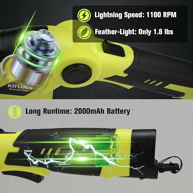 KITLUCK 8V Cordless 2-in-1 Grass Shear & Hedge Trimmer,Handheld Electric Grass Trimmer Hedge Shears/Grass Cutter Rechargeable,2000mAh Battery for Yard, Garden, Lawn Care