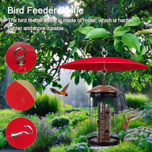 Bird Feeder Baffle, Metal Hummingbird Feeder Rain Guard for Bird Houses,13 inch Hanging Baffle Weather Guard for Outside