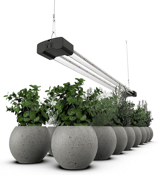 DYMOND BoostGro LED Grow Light Full Spectrum 5000K Daylight + 660nm Red Linkable Indoor Plant Lighting Fixture (3 FT, Black)