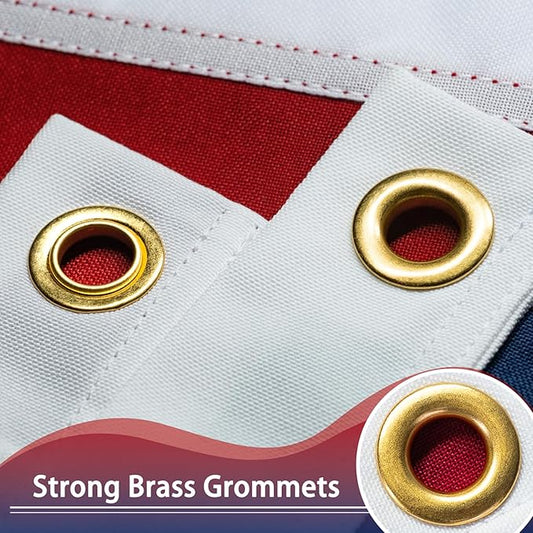 American Flag 2.5x4 ft Deluxe Super Tough Series, Heavy Duty Spun Polyester, All Weather US Flags USA High Wind with Embroidered Stars, Brass Grommets, Ultra Durable United States Flag Outdoor Outside