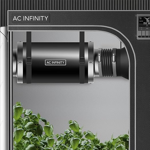 AC Infinity Inline Duct Fan Silencer, 6" Noise Reduction Muffler Blower Silencer for Indoor Hydroponics Grow Tent Ventilation Systems