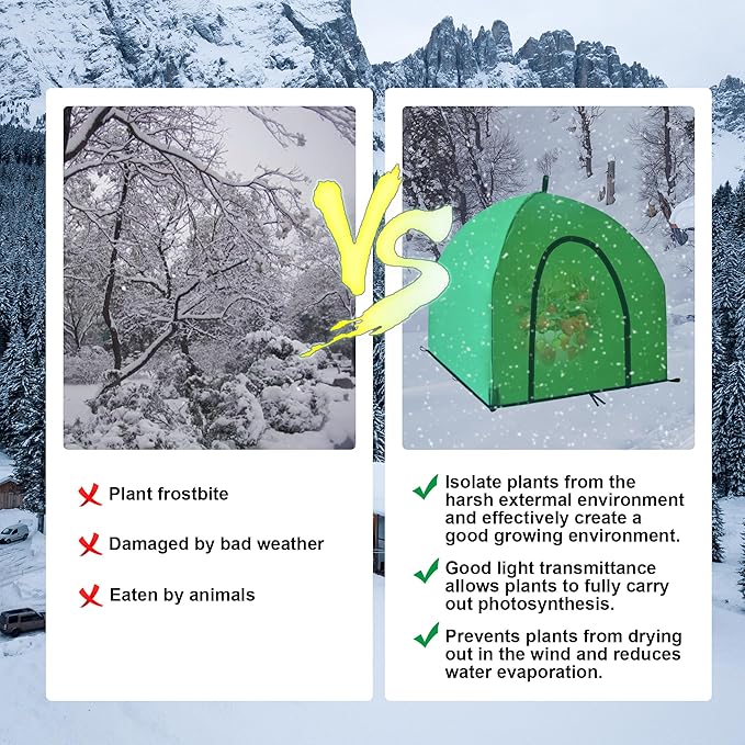 24.5″ *24.5″ *20.5″ Winter Plant Warm Covers - Raised Bed Cover, Warm Tent Freeze Protection Humidity Domes for Germination, Seedling Propagation Protecting Plants from Animals 2PCS