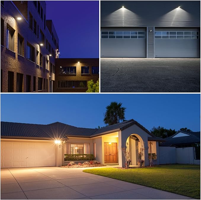 LAMPHOME LED Flood Lights Outdoor 15/20/35W and 3000/4000/5000K Adjustable 3900Lm,Dusk-to-Dawn Sensor o Dawn Flood Light for Yard, Garage, Garden,UL Listed,Includes Yoke Mount UL Listed