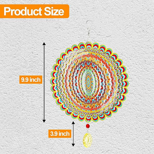 Wind Spinner, Hanging Wind Sculptures,Wind Spinners for Yard and Garden Decor,Yard Decorations Outdoor,Hanging Art Ornaments for Garden Yard Balcony Decor (Mandela Color)