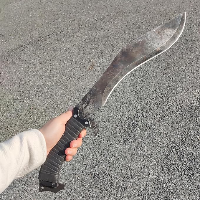 Full Tang Manganese Steel Machete Sword with Sheath for Collection, Practice, Outdoor Use-19.3 Inch