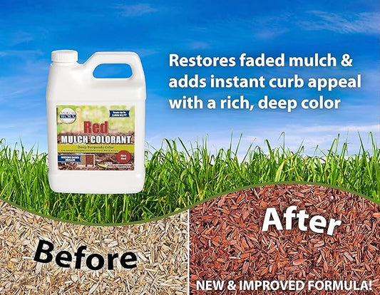 Red Mulch Color Concentrate - Quart - Treats 2,800 Sq. Ft. - Deep Burgundy Red Mulch Dye Spray