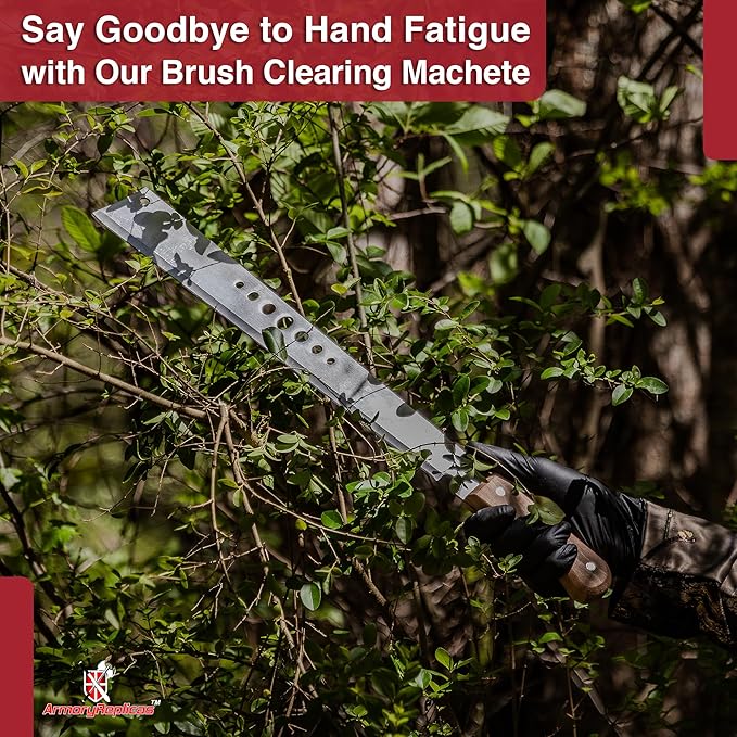 Armory Replicas Full Tang Machete Knife - Multipurpose Outdoor Camping Tool