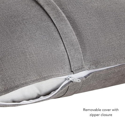 Greendale Home Fashions Sunbrella 20" Square Outdoor Throw Pillow with Removable Cover (Set of 2), Cast Slate 2 Count