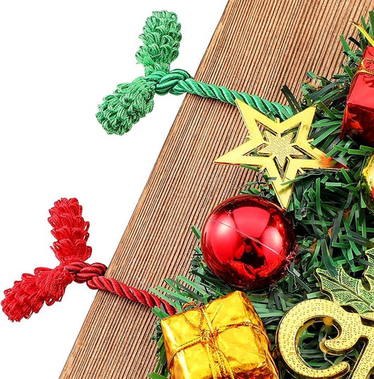 Shappy 12 Pieces Christmas Garland Banister Ties Christmas Decorative Reusable and Flexible Twist Ties for Garland, Banister Home Decoration (Red,Green)