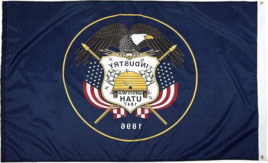 FlagSource Utah Nylon State Flag, Made in the USA, 3x5'