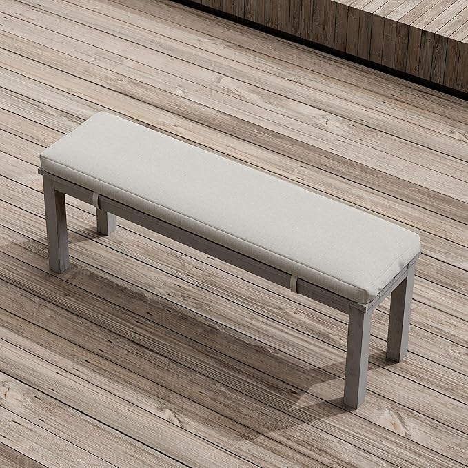 Outdoor Patio Bench, Metal Aluminum Outdoor Bench with Waterproof Cushions, Furniture Seating for Porch, Balcony, Deck, Backyard, Gray