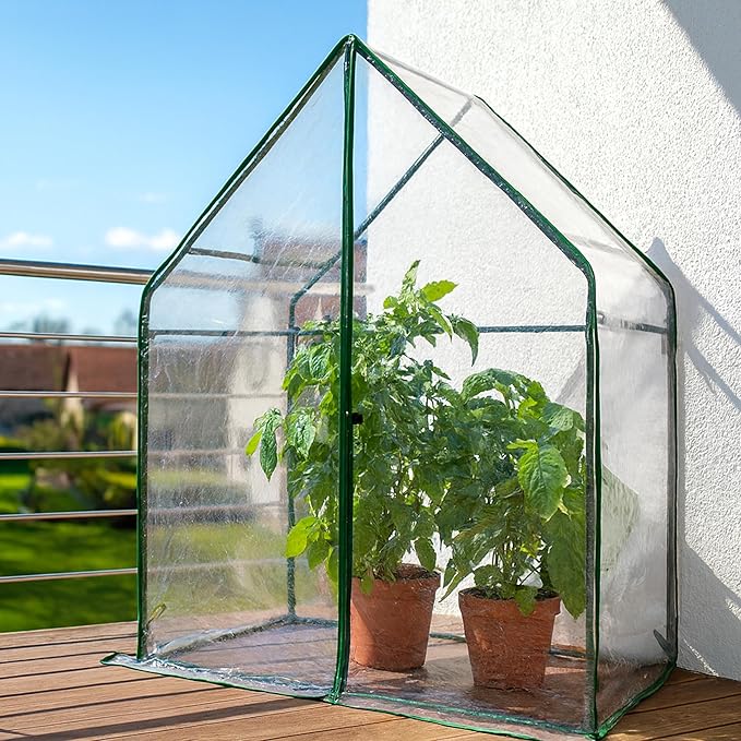 Gardzen Small Walk-in Greenhouse, Heavy Duty Portable Green House for Outside with Sturdy Frame & Clear Cover, Protects Plants from Cold, Rain, 36.2"(L) x53.3(W) x66.1(H)