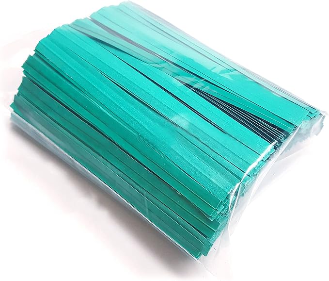 4" Length Twist Ties, 2000 Green Plastic Coated No Rip Paper Ties, Party Favor Treat Bags, Small Orders Packaging, Secure Product Closures