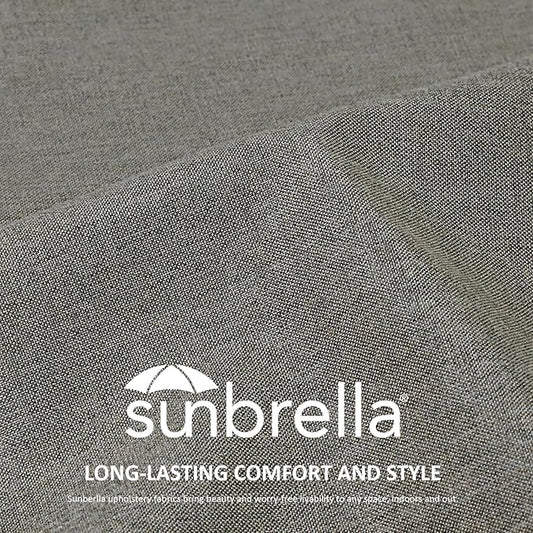 Sunbrella Decorative Outdoor Water Repellent Throw Pillows with Inserts, Set of 4, 20" x12" Pillows for Patio, Backyard, Bed, Couch, and Patio Furniture, Cast Shale