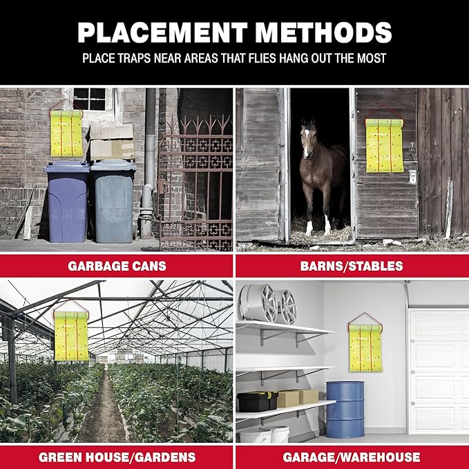 Catchmaster Giant Fly Glue Trap 1-Pack 30 Feet Each, Adhesive Fly Traps Outdoor, Sticky Bug Catcher, Bulk Flying Insect Paper Roll, Pest Control for Garage, Barn, Greenhouse & Garbage Room