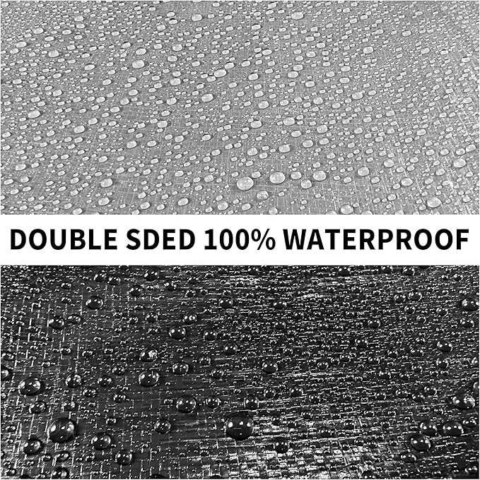 Tarp Heavy Duty 10x20ft Waterproof Tarps,10mil Uv Resistant,Multipurpose Silver/Black Tarps for Cars,Camping,Roof,Ship,Garden.by-MVPNET