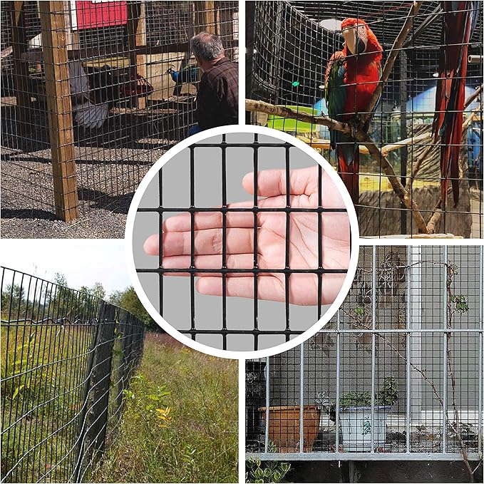 Fencer Wire 16 Gauge Black Vinyl Coated Welded Wire Mesh Size 0.5 inch by 1 inch (4 ft. x 50 ft.)