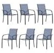 Patio Chairs Set of 6, Outdoor Dining Chairs with Breathable Textilene Fabric, Stackable Patio Chairs for Lawn, Garden, Backyard, Poolside, Blue