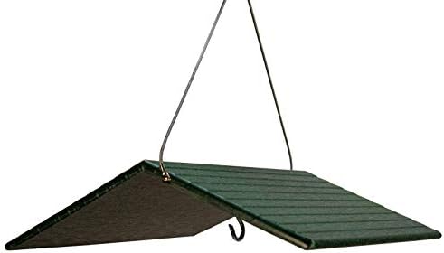 JCs Wildlife Poly Weather Cover - Rain Guard - Hang Bird Feeder or House Underneath for Protection from Rain or Snow - Easy to Clean and Use (Large, Green)